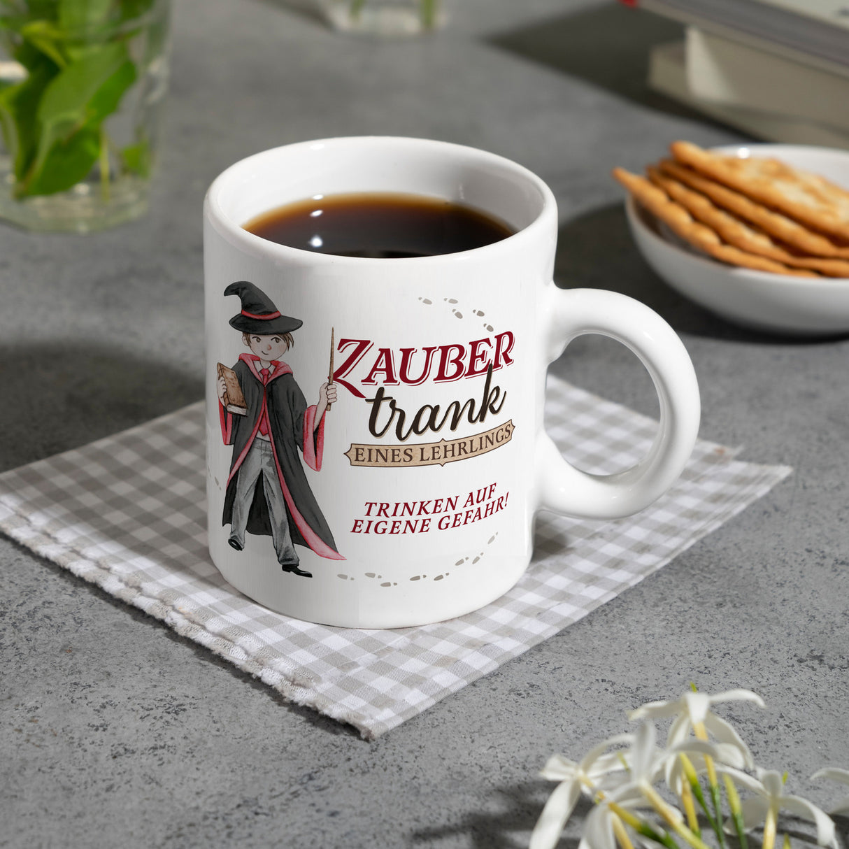 Zaubertrank Kaffeebecher mit Zauberschüler