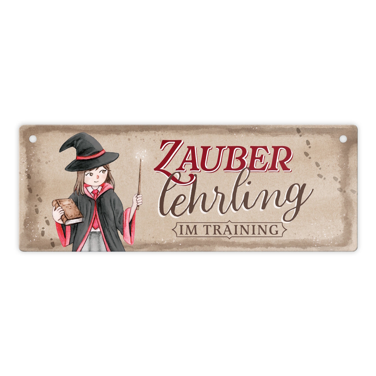 Zauberlehrling im Training Metallschild mit Zauberschülerin