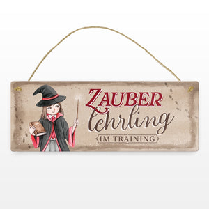 Zauberlehrling im Training Metallschild mit Zauberschülerin