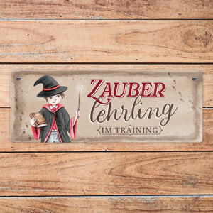 Zauberlehrling im Training Metallschild mit Zauberschüler
