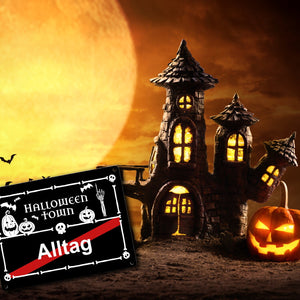 Halloween Town Ortsschild Metallschild in 15x20 cm für deine Halloweenparty