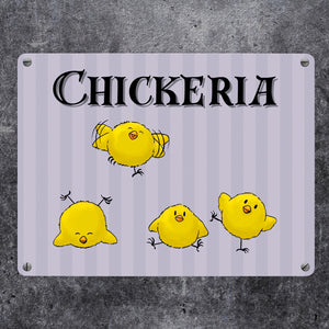 Chickeria Küken Metallschild in 15x20 cm