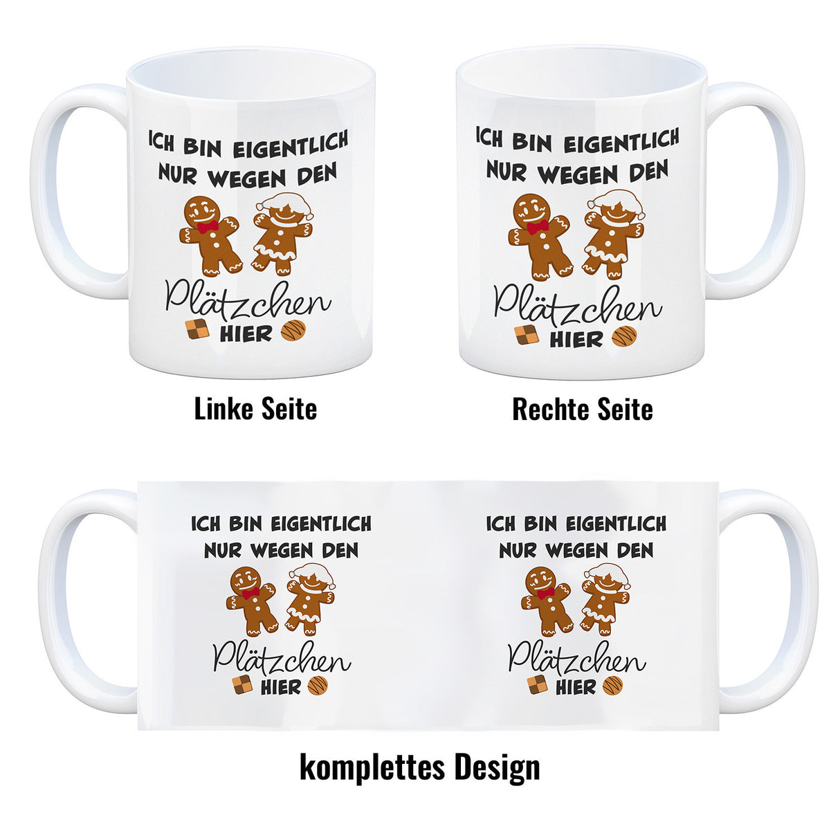 Lebkuchenmännchen Kaffeebecher mit Spruch