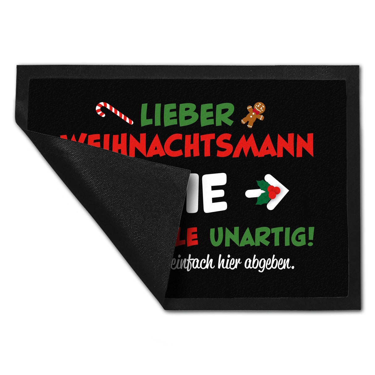 Lieber Weihnachtsmann Fußmatte in 35x50 cm mit Spruch die waren alle unartig