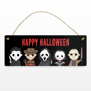 Happy Halloween Metallschild mit Serienkiller Motiv