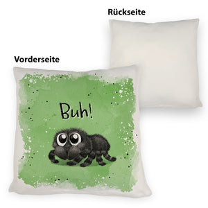 Buh! Flauschige Spinne Kissen mit Spruch