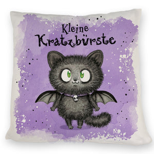 Kleine Kratzbürste Kissen mit Fledermaus-Katze