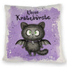 Kleine Kratzbürste Kissen mit Fledermaus-Katze