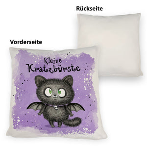 Kleine Kratzbürste Kissen mit Fledermaus-Katze