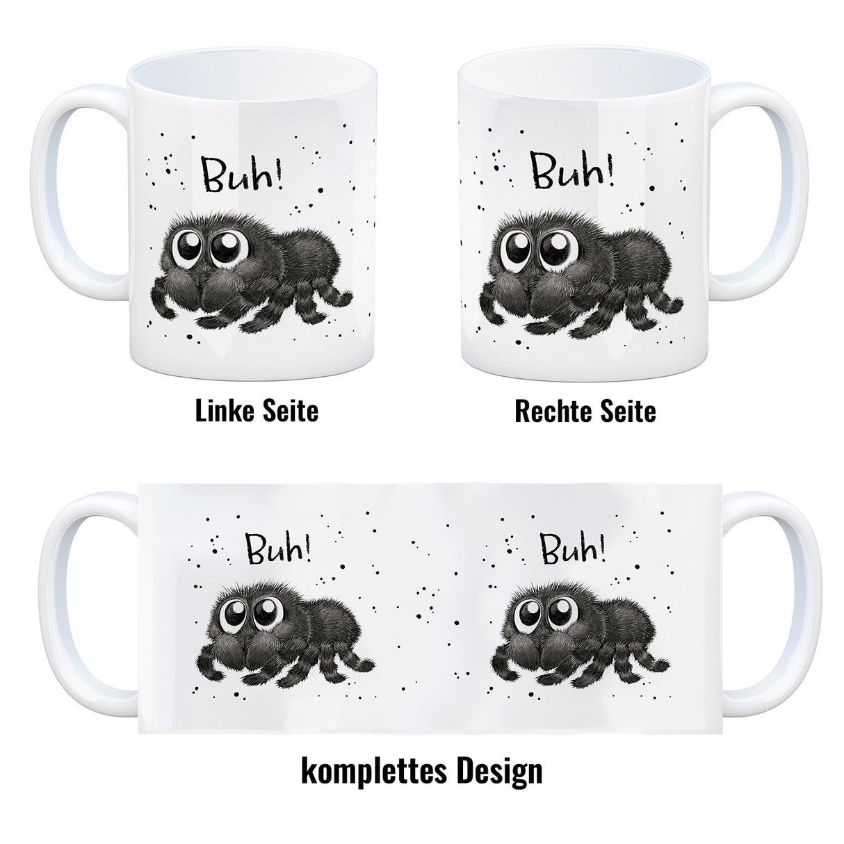 Buh! Flauschige Spinne Kaffeebecher