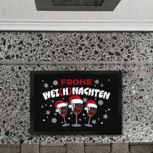 Frohe Wei(h)nachten Wein Fußmatte in 35x50 cm