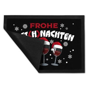 Frohe Wei(h)nachten Wein Fußmatte in 35x50 cm