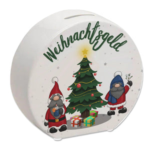 Weihnachtsgeld Spardose mit zwei niedlichen Weihnachtswichteln