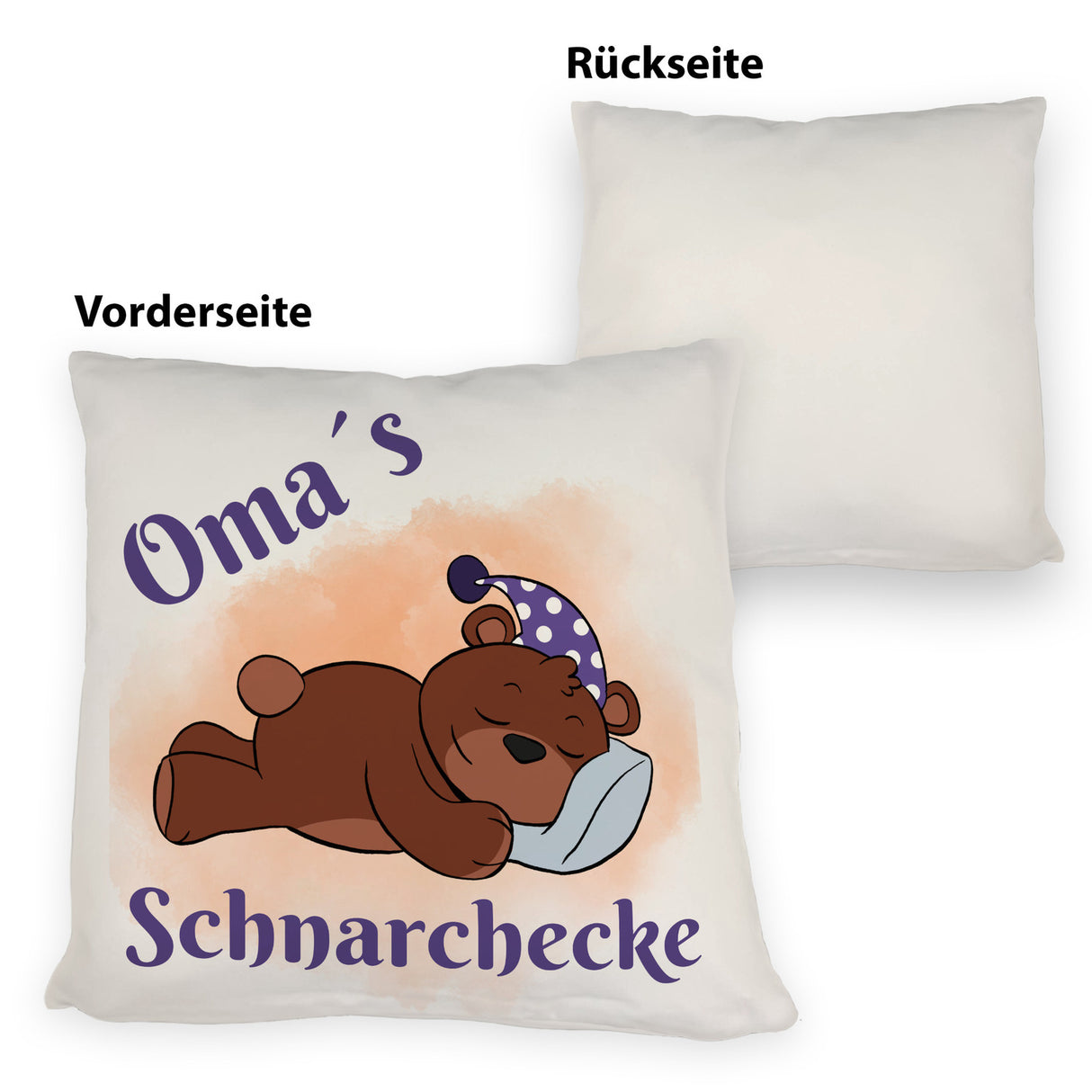 Omas Schnarchecke Bär Kissen