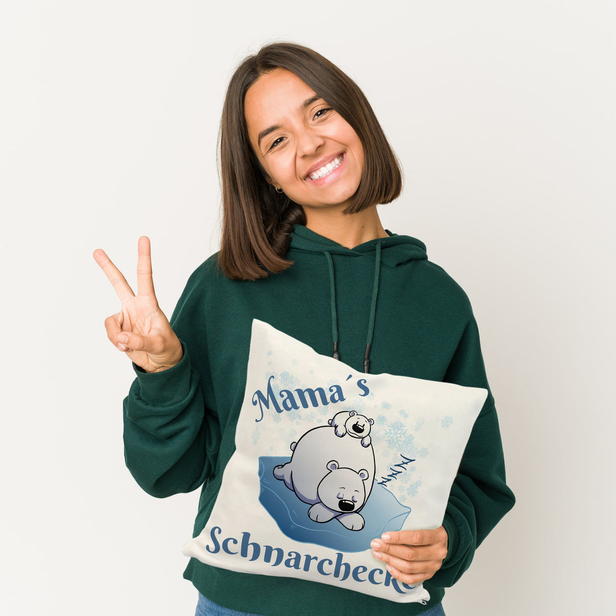 Mamas Schnarchecke Eisbär Kissen