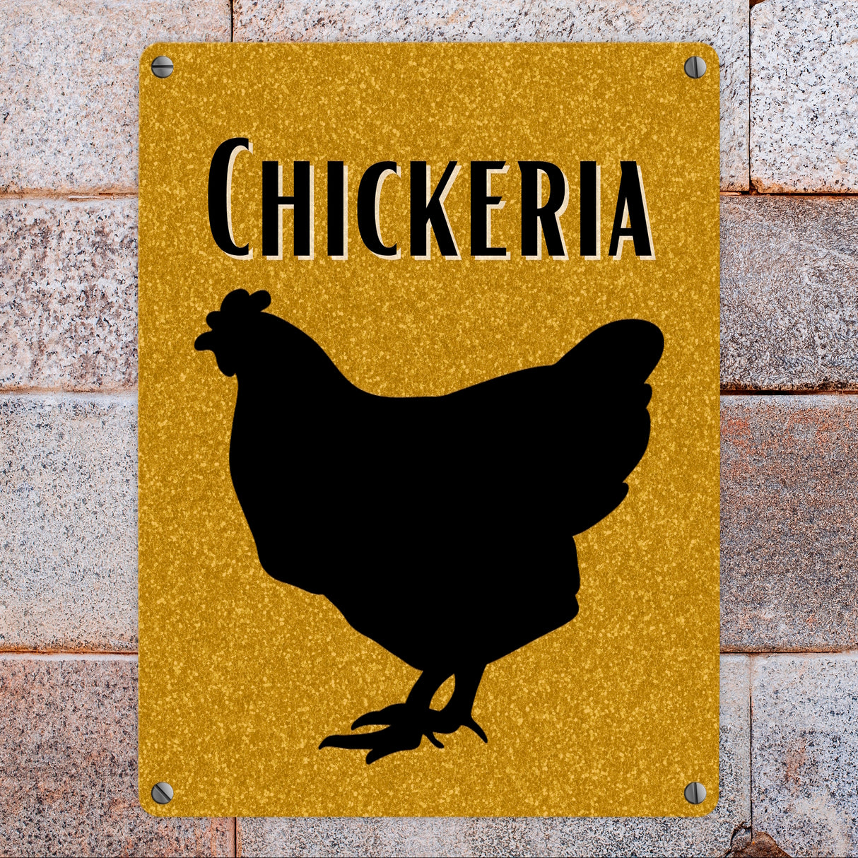 Chickeria Huhn Metallschild in 15x20 cm