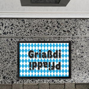 Griaßdi Pfiaddi Fußmatte mit bayrischer Flagge