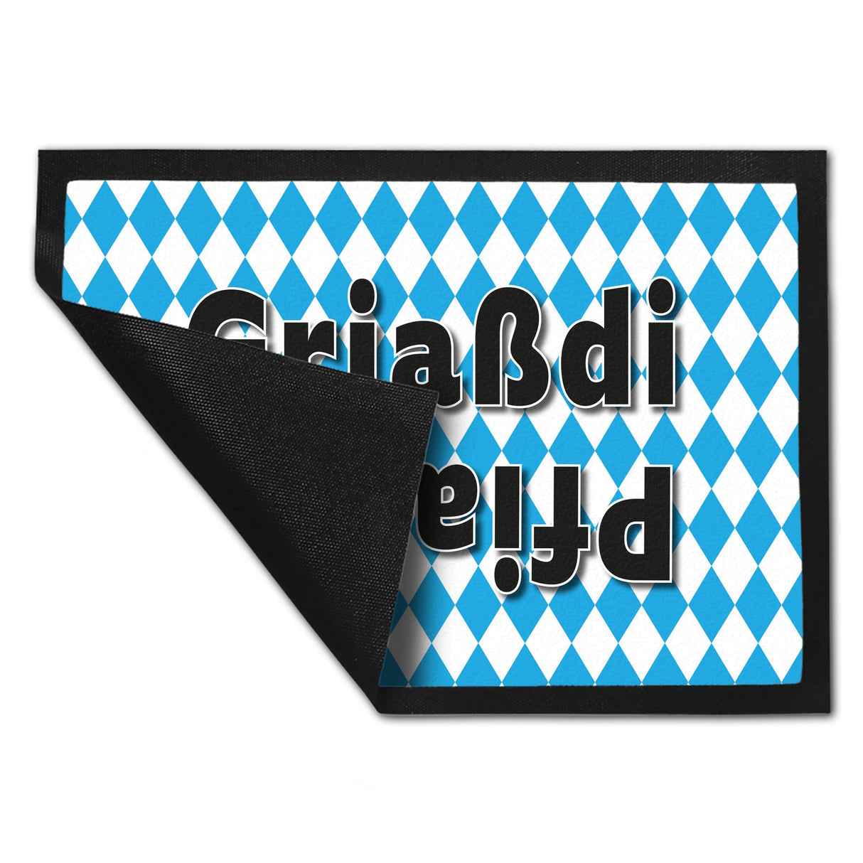 Griaßdi Pfiaddi Fußmatte mit bayrischer Flagge