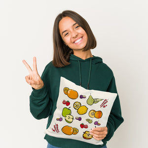 Früchte Kissen mit farbenprächtigen Obstsorten