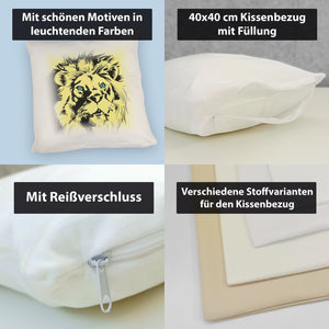 Löwenkopf Kissen mit majestätischem Tier