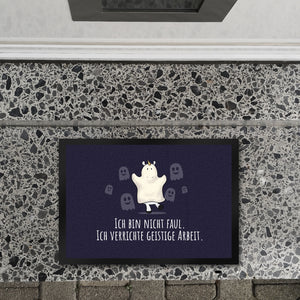 Einhorn-Geist Fußmatte in 35x50 cm mit Spruch Nicht faul mache geistige Arbeit