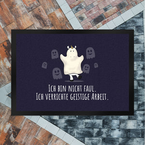 Einhorn-Geist Fußmatte in 35x50 cm mit Spruch Nicht faul mache geistige Arbeit