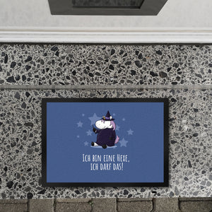 Einhorn-Hexe Fußmatte in 35x50 cm mit Spruch Ich bin eine Hexe