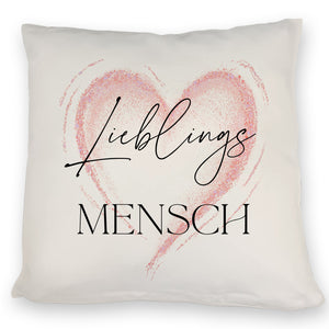 Lieblingsmensch Kissen in rosa