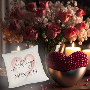 Lieblingsmensch Kissen in rosa