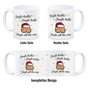 Weihnachts-Hoden Kaffeebecher mit Weihnachtssong Jingle balls