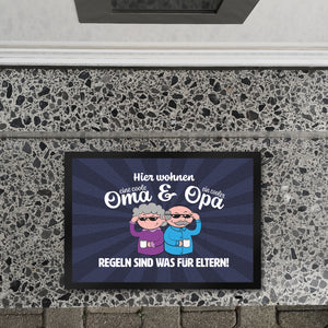 Coole Großeltern Fußmatte in 35x50 cm mit Spruch Regeln sind was für Eltern