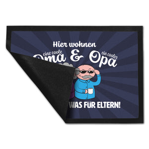Coole Großeltern Fußmatte in 35x50 cm mit Spruch Regeln sind was für Eltern
