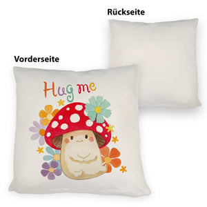 Hug me Kissen mit Fliegenpilz und Blumen