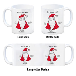 Weihnachtsmann am Naschen Kaffeebecher mit Spruch Erwischt
