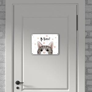 Miau Katze Metallschild in 15x20 cm