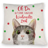 Oh Du glitzernd funkelnde Weihnachtszeit Katze Kissen