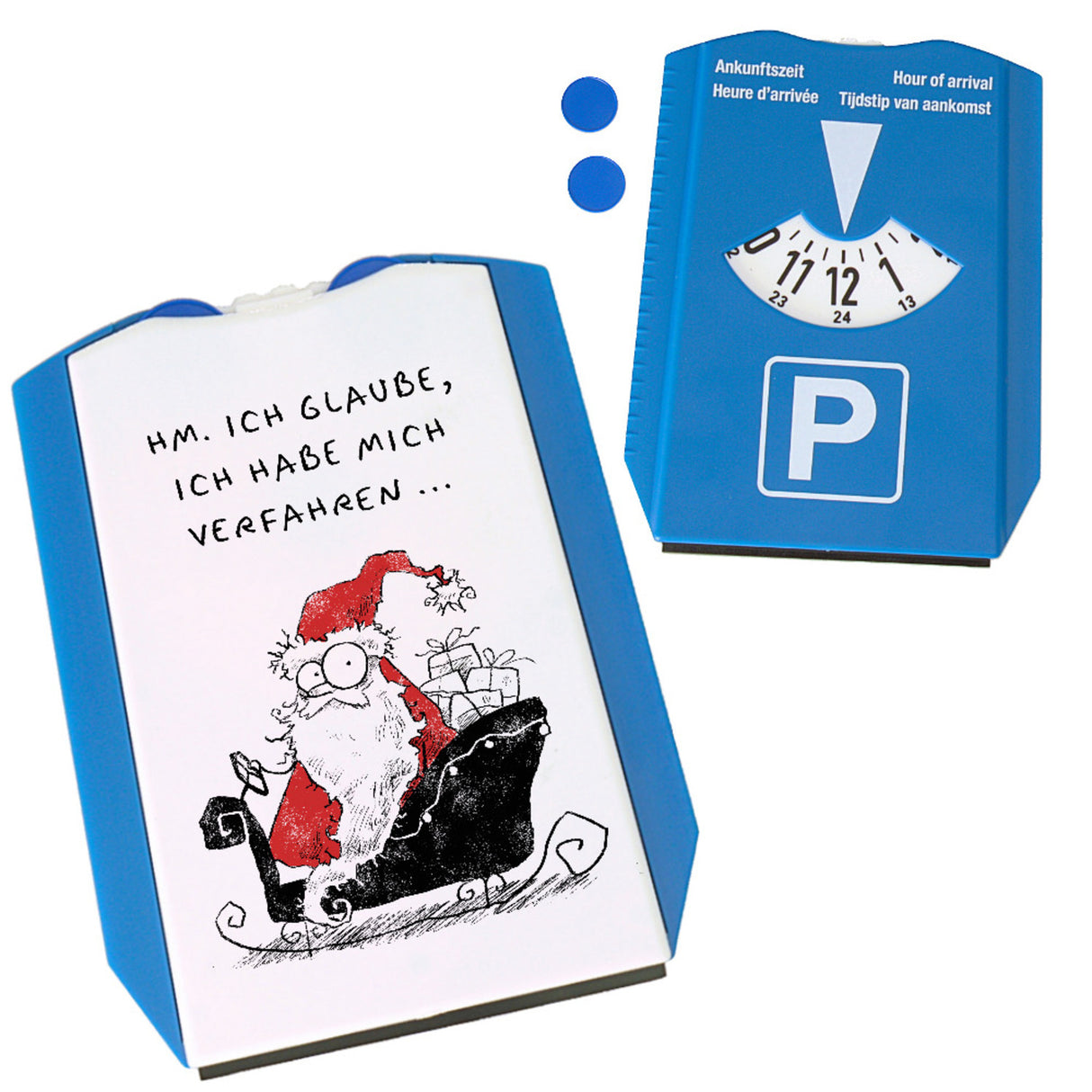 Weihnachtsmann Parkscheibe mit Spruch Ich glaube ich habe mich verfahren