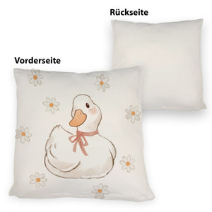 Ente mit Blumen Kissen