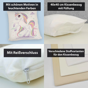 Einhorn Kissen mit Wolkenhintergrund