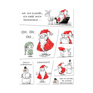 Weihnachtsmann Kühlschrankmagnete im Cartoon-Stil