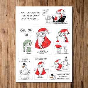 Weihnachtsmann Kühlschrankmagnete im Cartoon-Stil