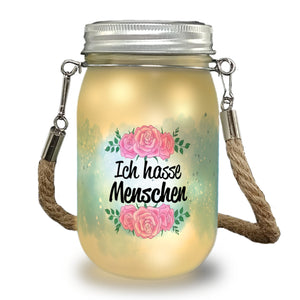 Ich hasse Menschen Solarlicht mit Blumen