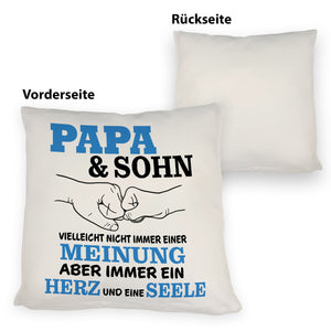 Papa & Sohn Kissen mit Spruch Ein Herz und eine Seele