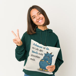 Freches Monster Kissen mit lustigem Spruch