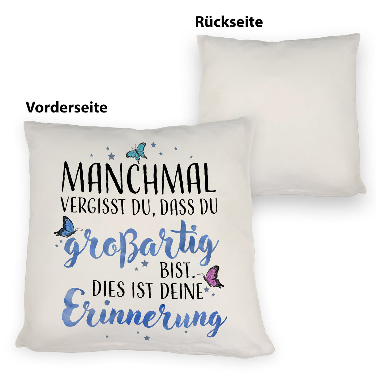 Du bist großartig Kissen mit liebevollem Spruch