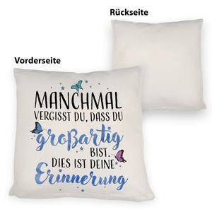 Du bist großartig Kissen mit liebevollem Spruch