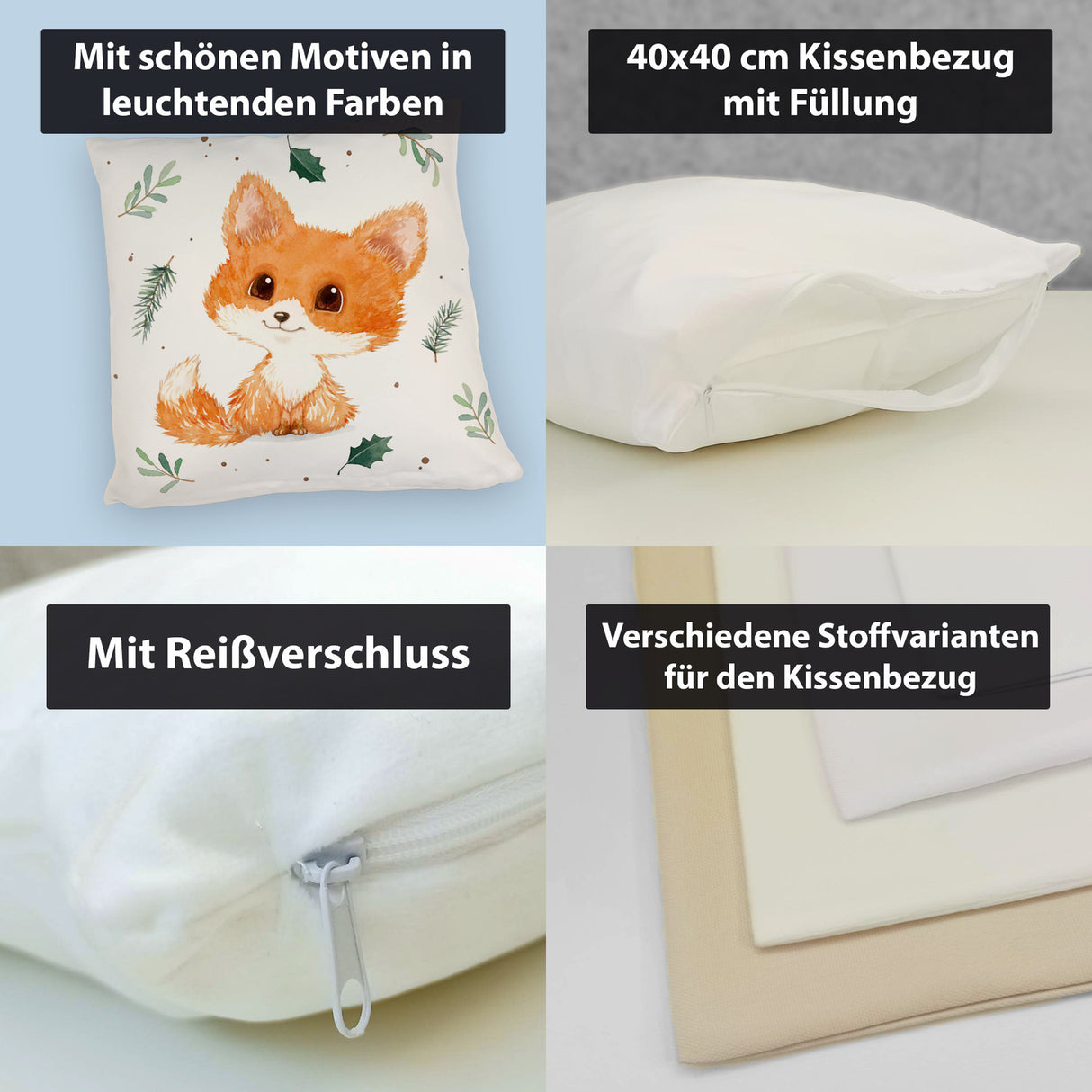 Baby Fuchs im Aquarell-Stil Kissen