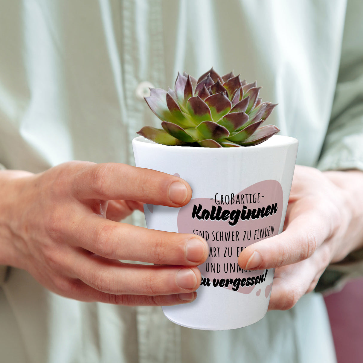 Herzen Blumentopf mit Spruch Großartige Kolleginnen