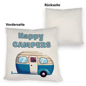 Wohnwagen Kissen mit Spruch Happy Campers