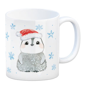 Pinguin mit Weihnachtsmütze Kaffeebecher